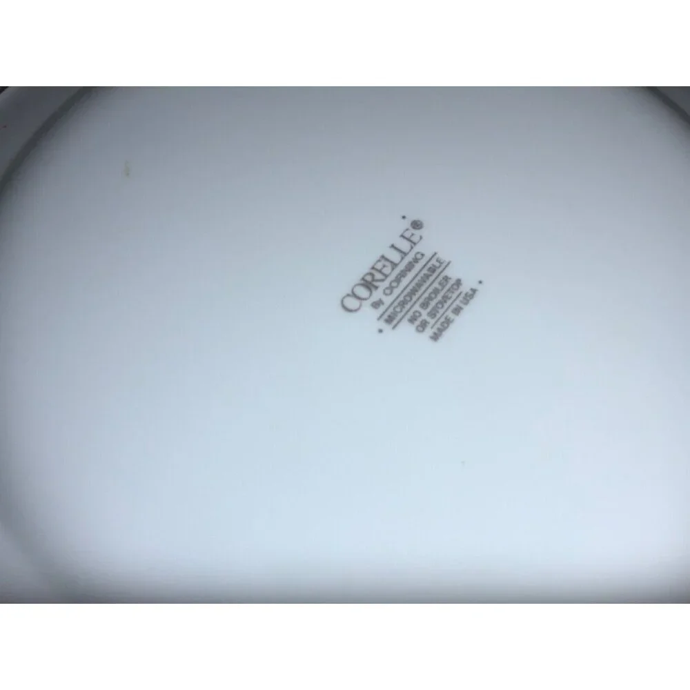 Corelle White Dinner Plate with Blue Floral Bellflower Design